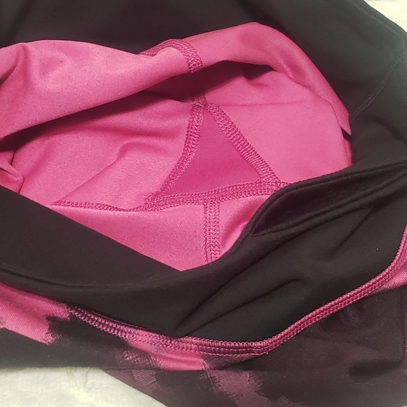 Lululemon Sz 4 Wunder Under Pant In Fuschia & Black Tie-Dye - Picture 10 of 12